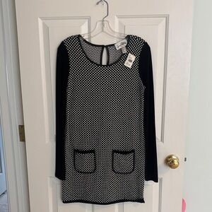 Joseph Ribkoff Black and White Textured Dress